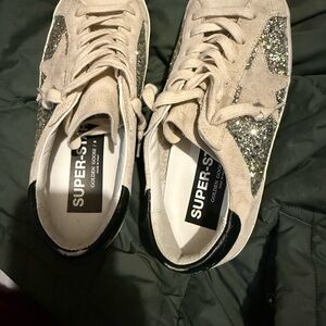 Golden Goose Women's Glitter Sneakers - Cream and Black